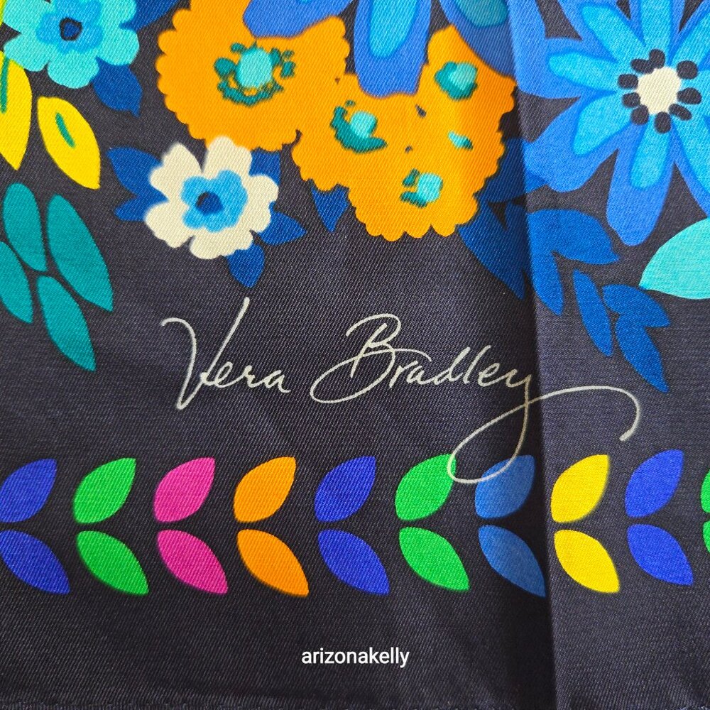 Vera Bradley Silk Scarf Square Floral Flowers - Picture 4 of 8
